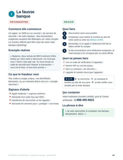 Fiche : la fausse banque